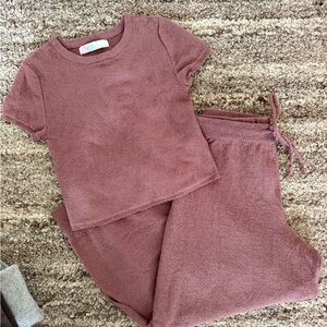 Free People Mauve Wide Leg Pants & Top Set
